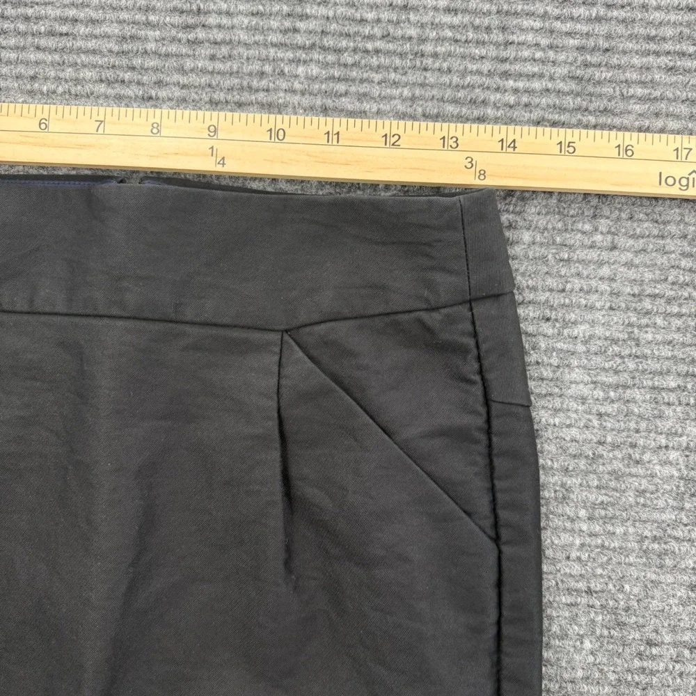 J.Crew Womens 2 Black Cotton Spandex Pencil Skirt Stretch Pockets Workwear